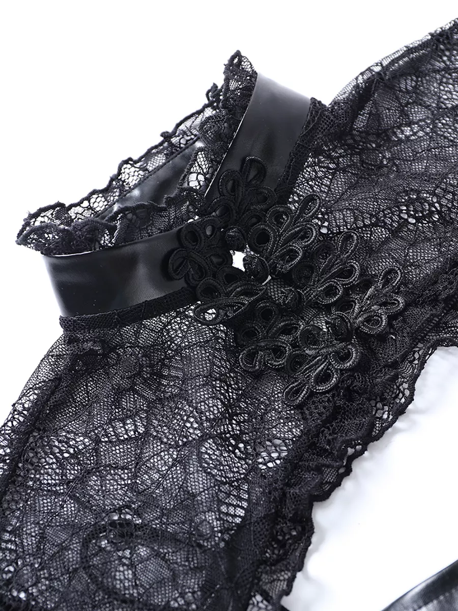 Gothyx® 2 Pieces Raven Queen – Gothic Lace Vampire Cape Dress