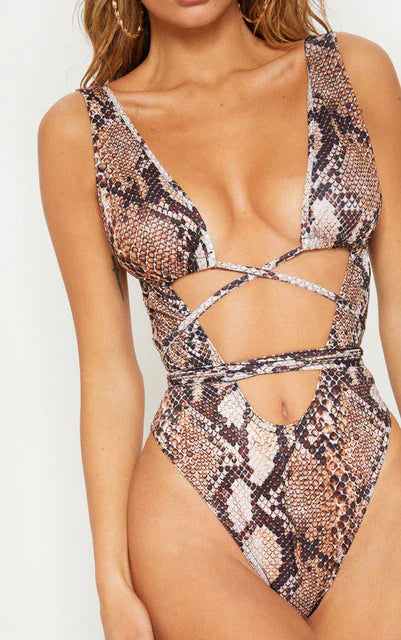 Boldessa® Brazilian Leopard Printed Women Pushup One Piece Monokini
