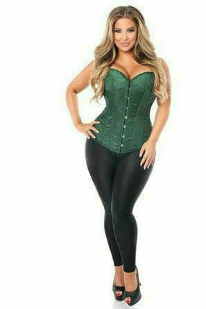 Dark Green Brocade Corset