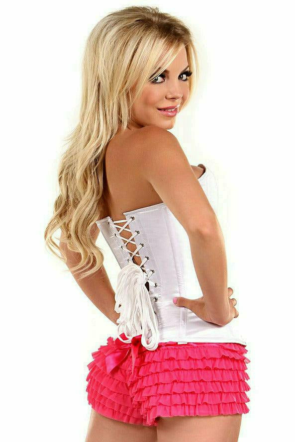 White Sweetheart Front Zipper Corset