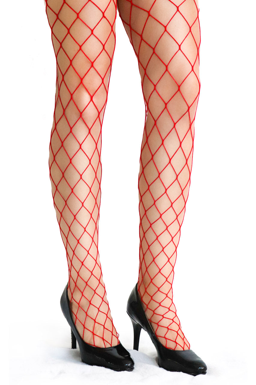 Red Diamond Nets Tights