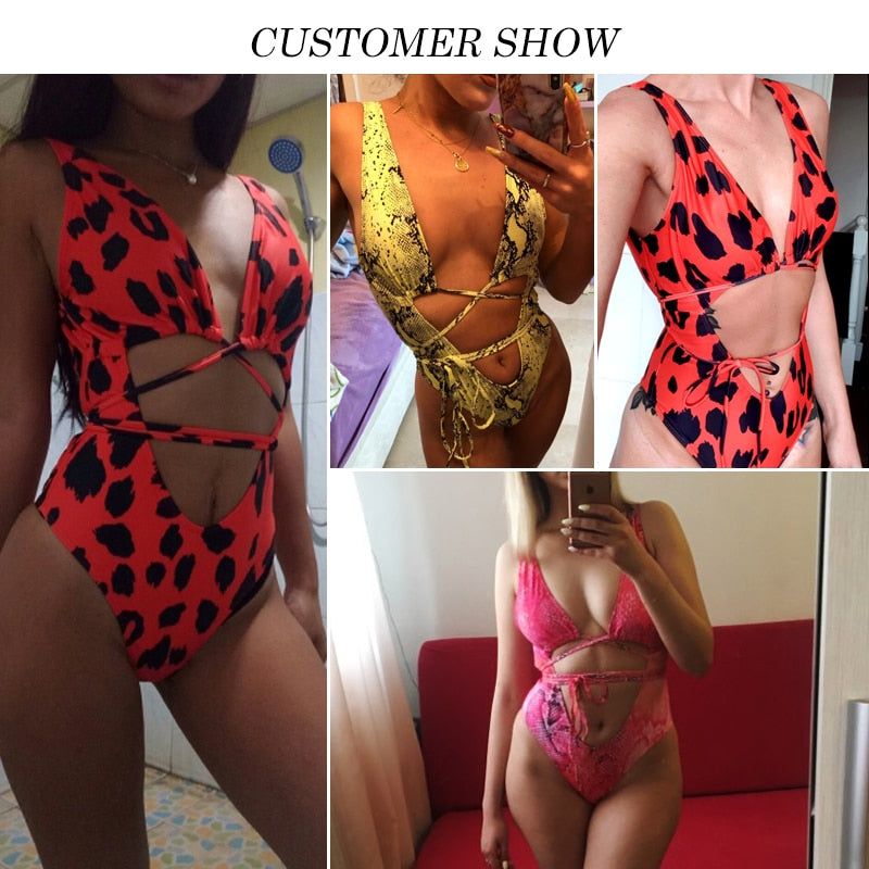 Boldessa® Brazilian Leopard Printed Women Pushup One Piece Monokini