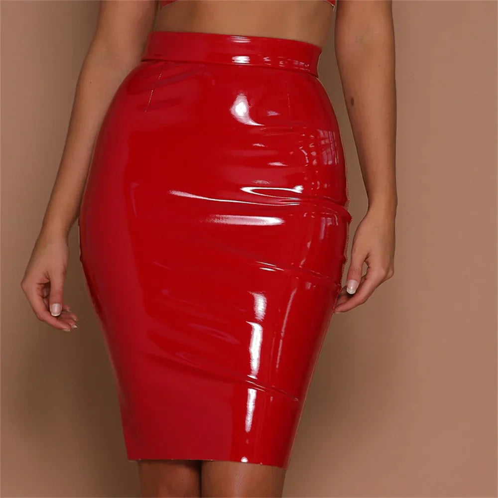 Sweet Candy Wet-Look Skirt