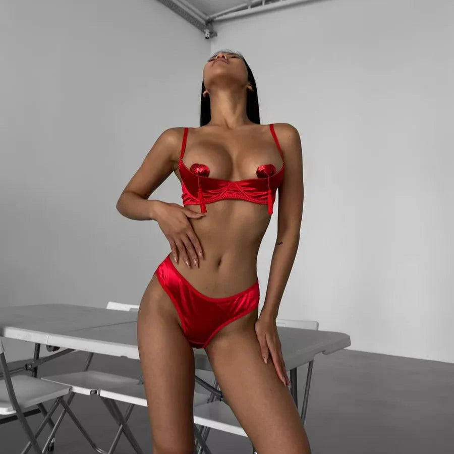 Gothyx® Velvet Open Lingerie Set