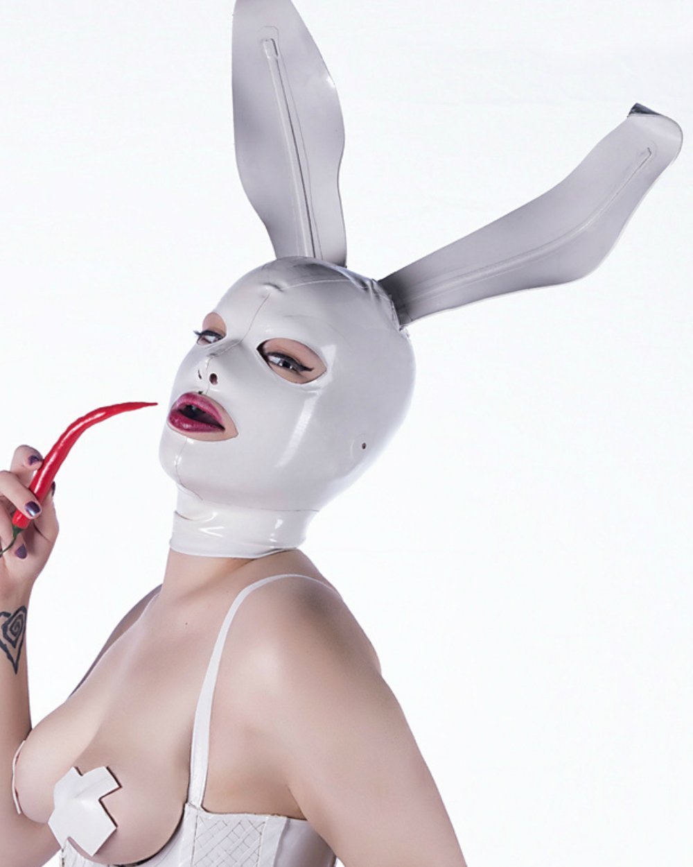 Bunny Ears Latex Hood