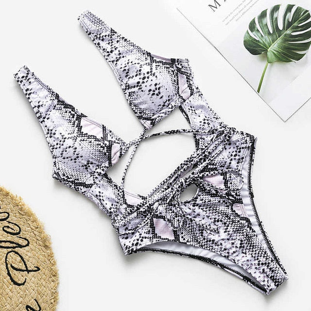 Boldessa® Brazilian Leopard Printed Women Pushup One Piece Monokini