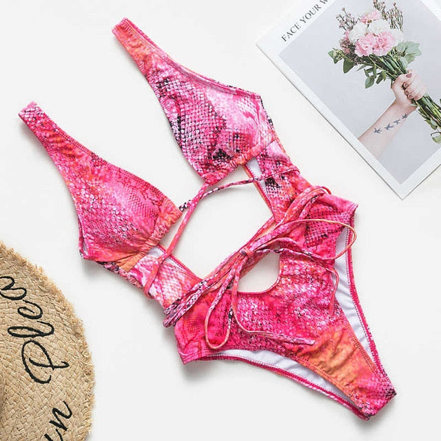 Boldessa® Brazilian Leopard Printed Women Pushup One Piece Monokini