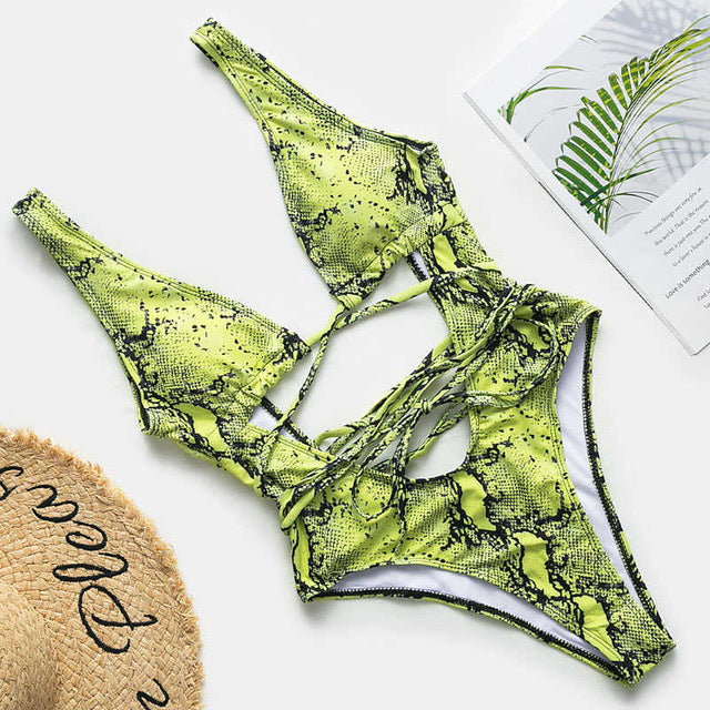 Boldessa® Brazilian Leopard Printed Women Pushup One Piece Monokini