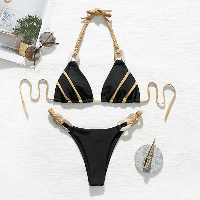 Boldessa® Beach Date Striped Bikini
