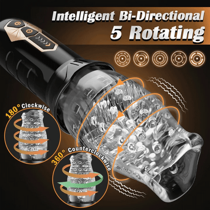 Alexander - 10 Vibration 5 Rotation Oral Suptruck Masturbator & 360° Automatic Rotation Vibrator Bare Sleeve