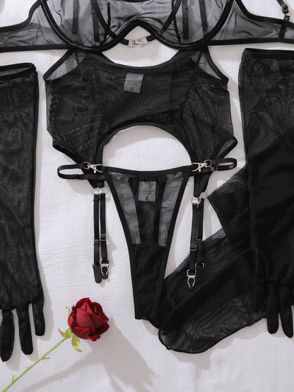 Sexy stockings body shaping sexy underwear gloves set