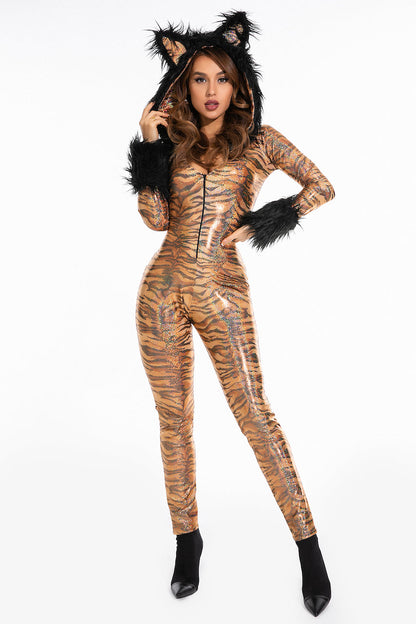 Metallic Hooded Tiger Costume