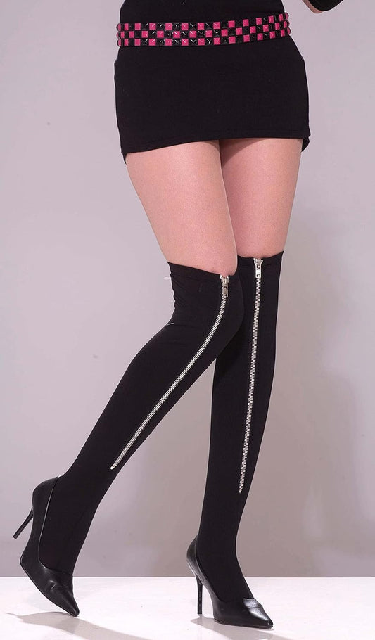 Zipper Thigh Highs