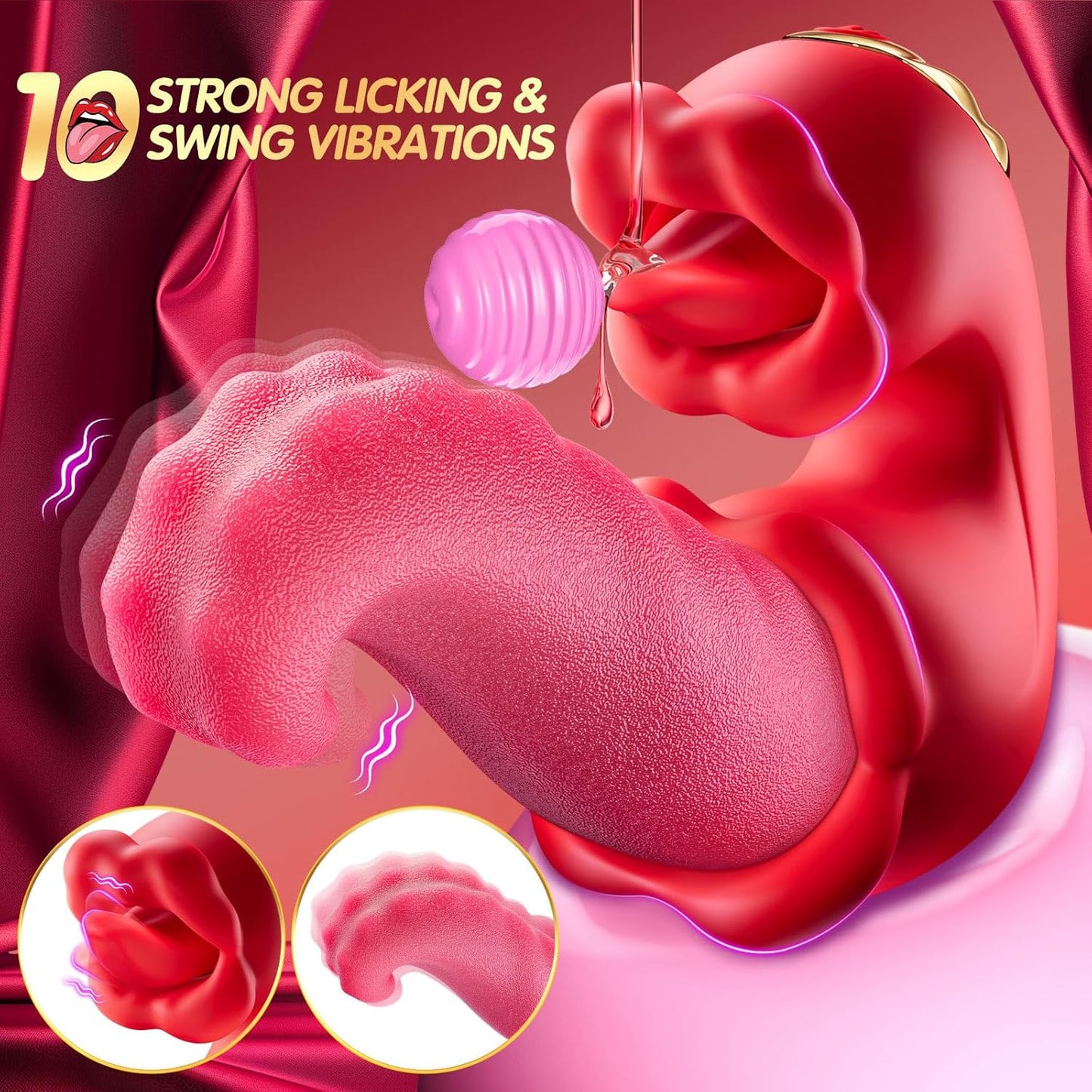💥 2025 Limited 70% ️OFF 👅 LICKORA X10 Suptruck 4-in-1 Tongue Rose Kiwinet Vibrator