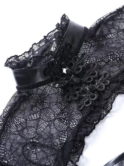 Gothyx® 2 Pieces Raven Queen – Gothic Lace Vampire Cape Dress