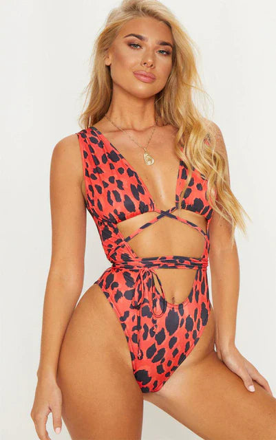 Boldessa® Brazilian Leopard Printed Women Pushup One Piece Monokini