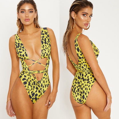 Boldessa® Brazilian Leopard Printed Women Pushup One Piece Monokini