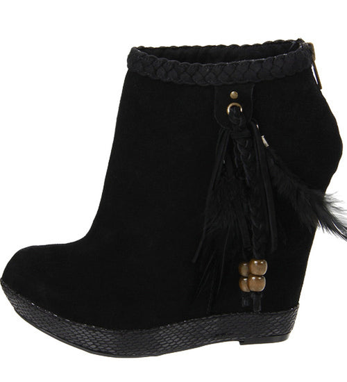 Milana Ankle High Wedge Booties