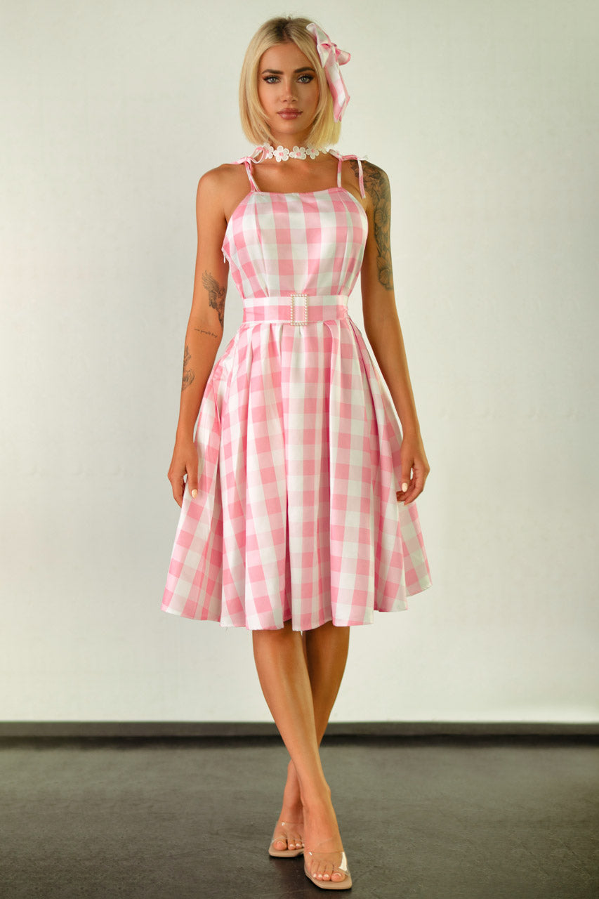 Pink Gingham Barbie Costume Dress