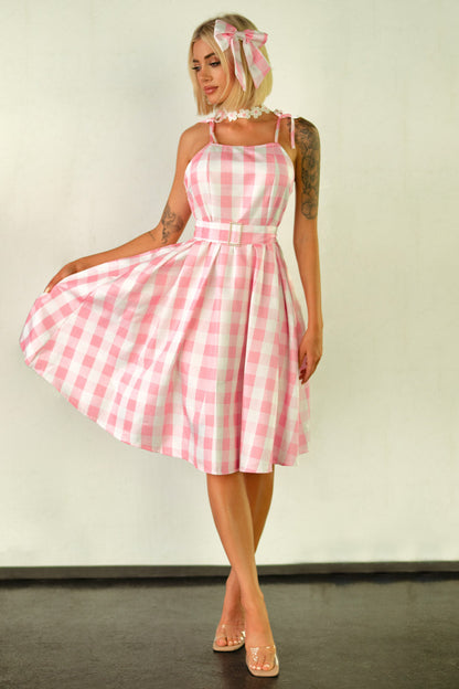 Pink Gingham Barbie Costume Dress