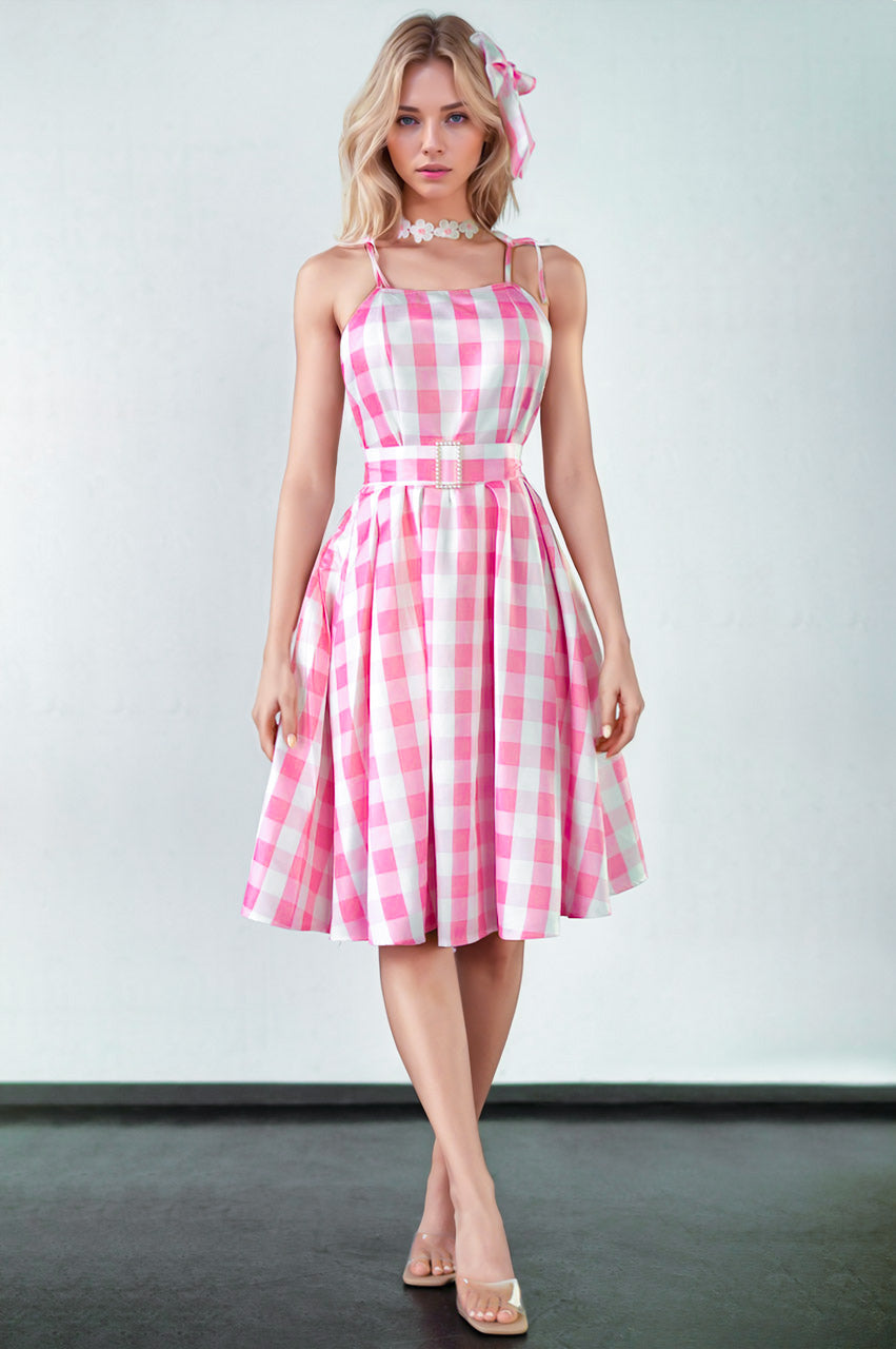 Pink Gingham Barbie Costume Dress