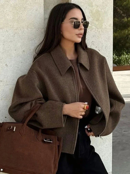 Women's Woolen Jacket Brown