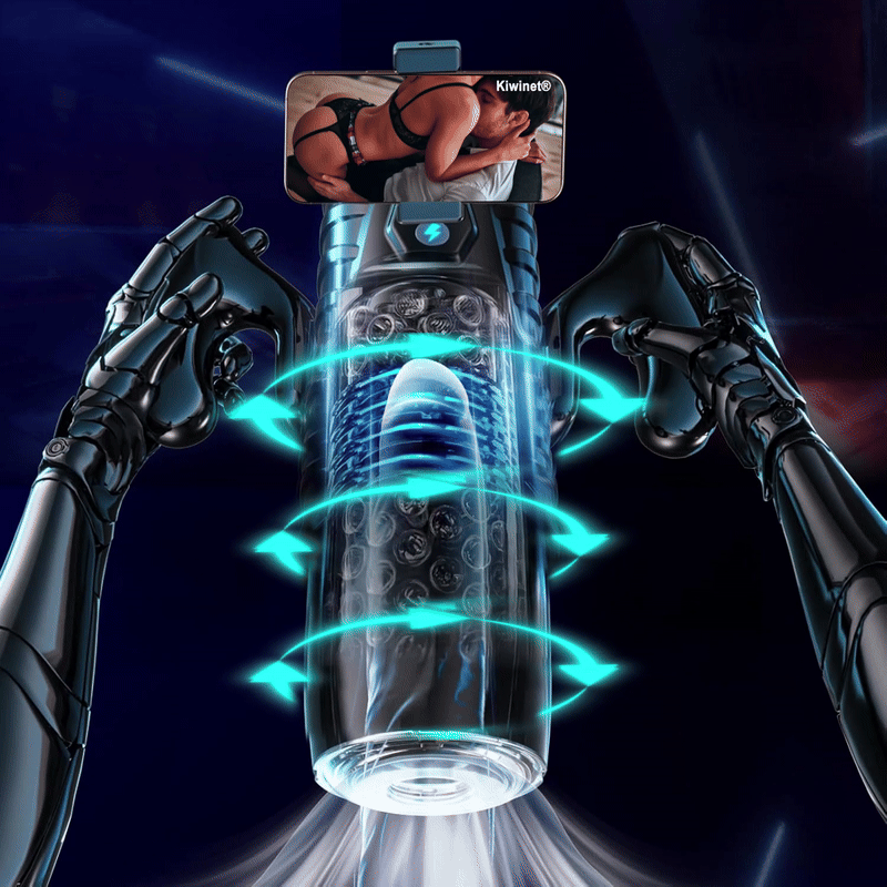 GOTHYX™ Magnus Male Masturbator with Handle, Phone Holder 🔥 Toy 7 Thrusting & Rotating Modes, Suction Base Stroker, Hands-Free LCD Display