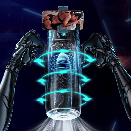 GOTHYX™ Magnus Male Masturbator with Handle, Phone Holder 🔥 Toy 7 Thrusting & Rotating Modes, Suction Base Stroker, Hands-Free LCD Display
