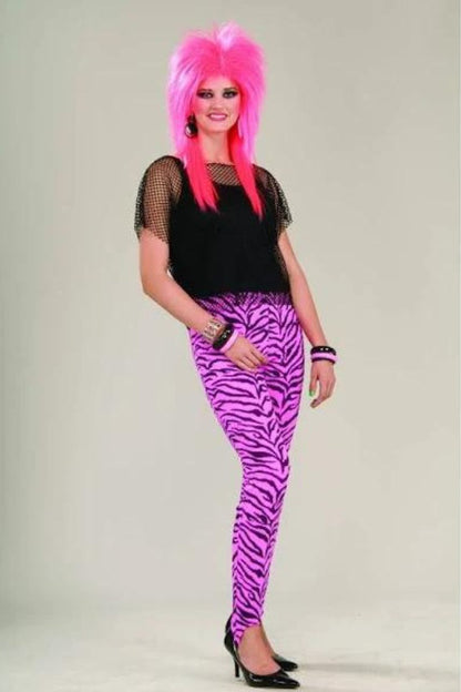 80's Pink Zebra Stirrup Pants