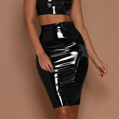 Sweet Candy Wet-Look Skirt