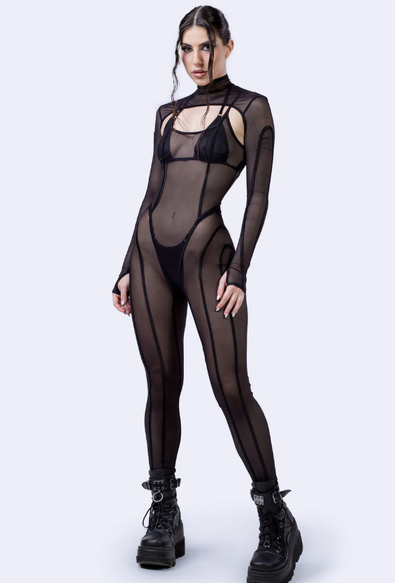 Gothyx® Rave Cut Mesh Catsuit