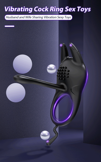 💥2025 New Multi-Stimulus Vibrating Cock Ring 🎁 with Clitoral & G-Spot Massager