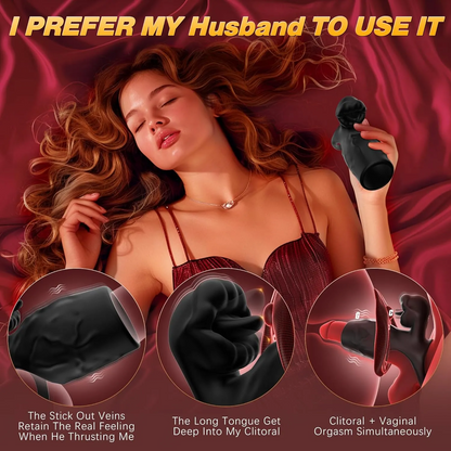 💥2025 innovative product💥-👑Tongue vibrating penis condom💖