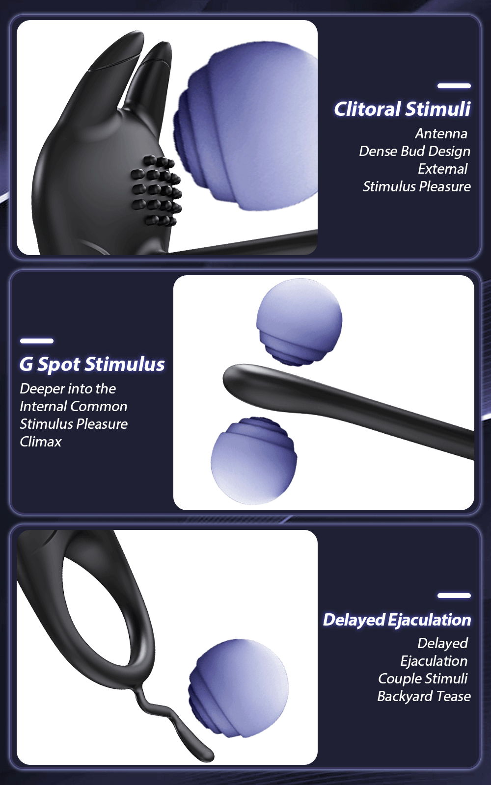 💥2025 New Multi-Stimulus Vibrating Cock Ring 🎁 with Clitoral & G-Spot Massager