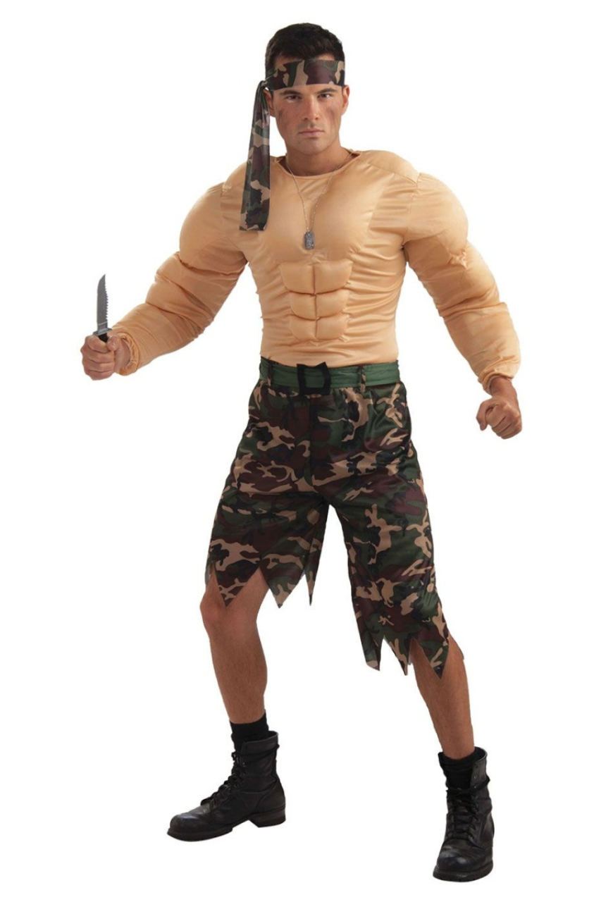 Men's Jungle Commando Muscle Costume