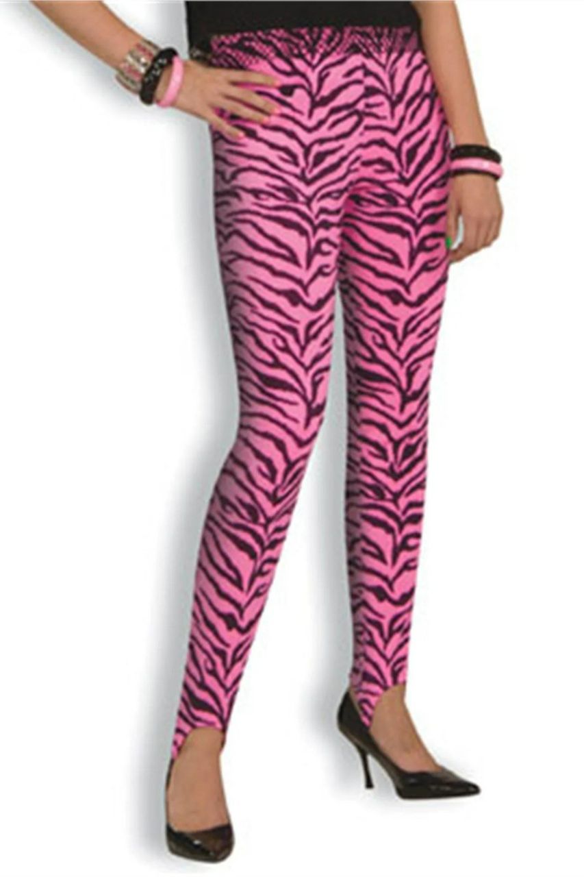 80's Pink Zebra Stirrup Pants