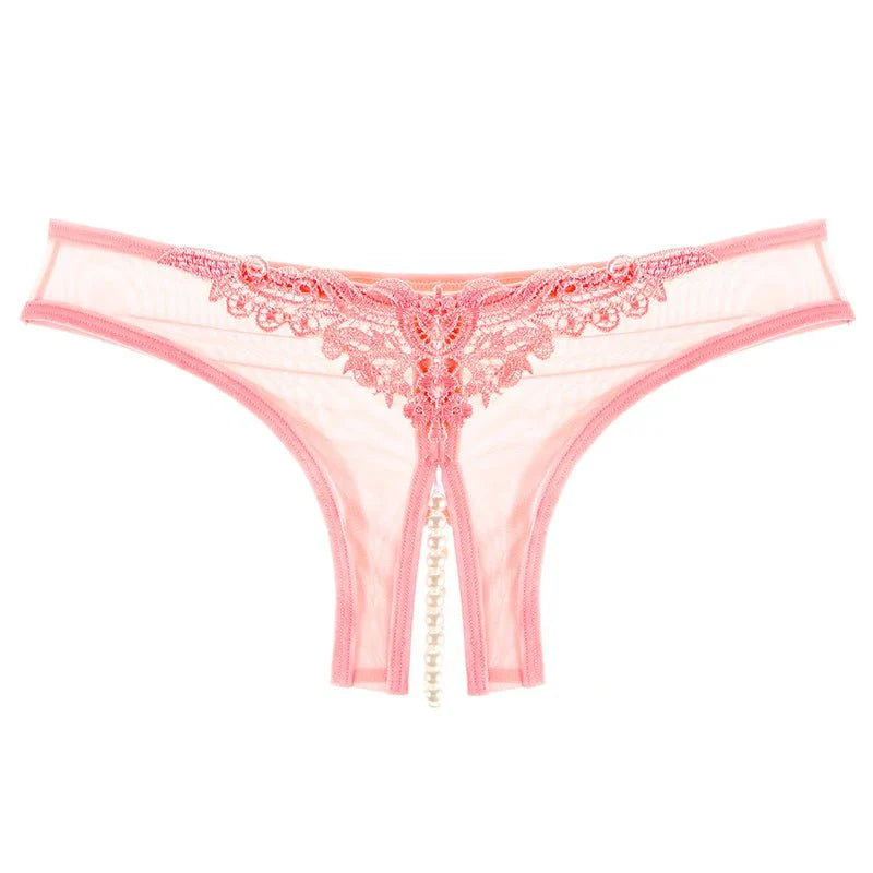 Pearl Mesh Crotchless Panty