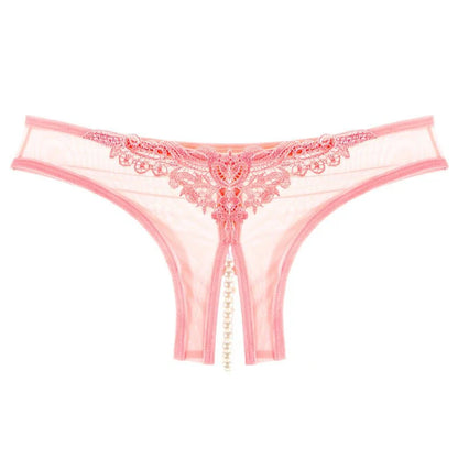 Pearl Mesh Crotchless Panty