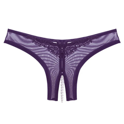 Pearl Mesh Crotchless Panty