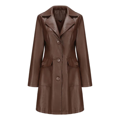 Women's Leather Coat Black