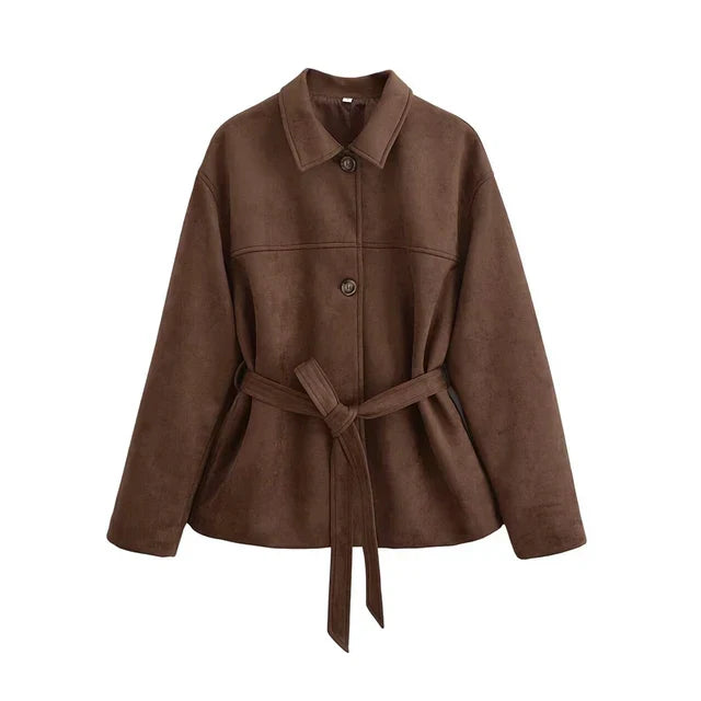 Women's Suede Jacket Brown